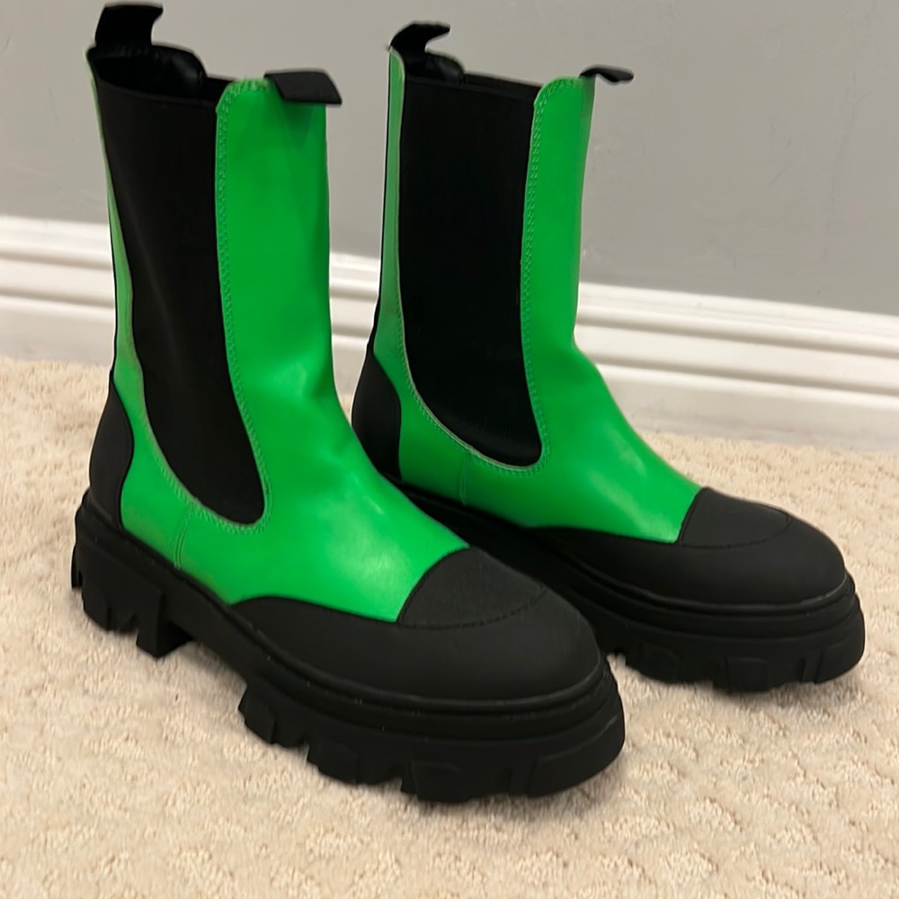 Bright green Forever 21 combat boots size 9